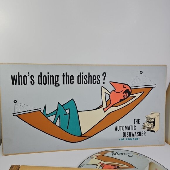 Vintage Advertising Signs 1950s - Buy A Dishwasher - Picture 3 of 15